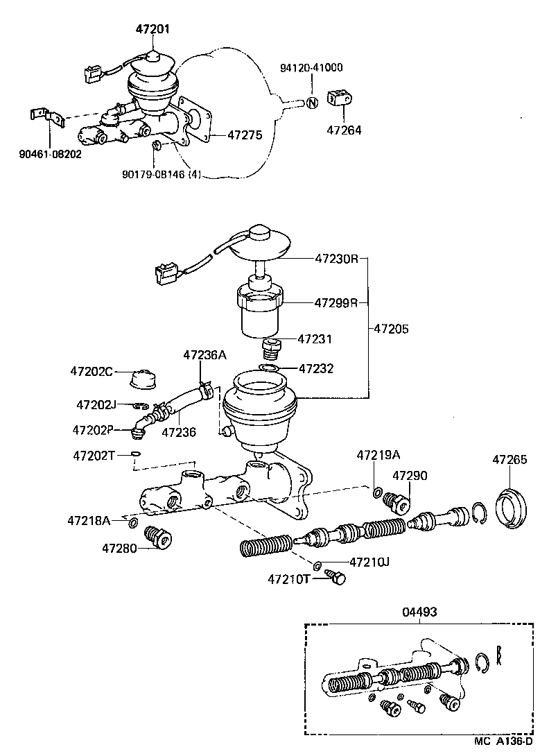 04493-30160 CYLINDER KIT, BRAKE MASTER product image