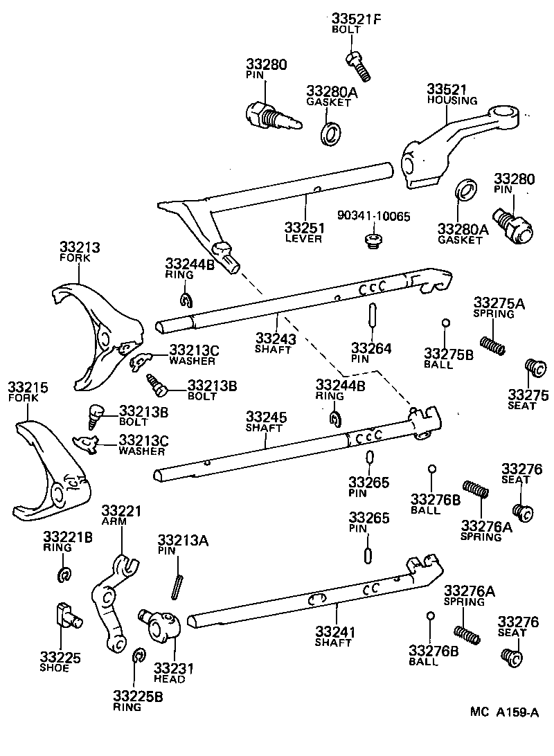 33253-30150 LEVER, SHIFT OUTER, NO.1 product image