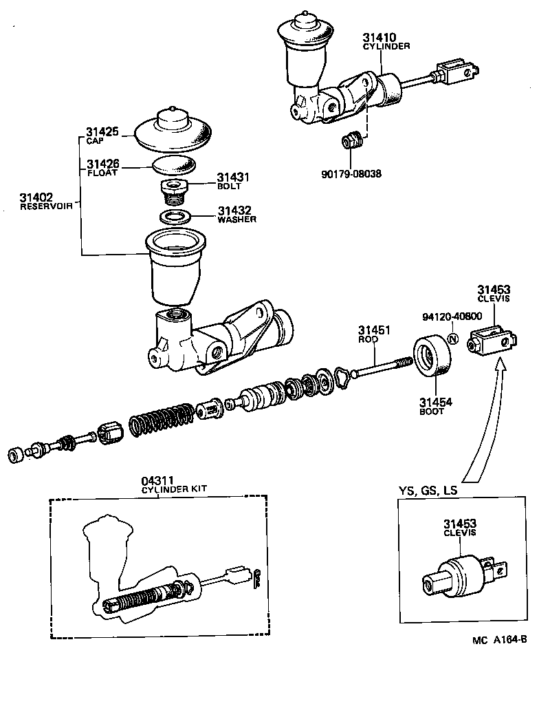 31410-30213 CYLINDER ASSY, CLUTCH MASTER product image