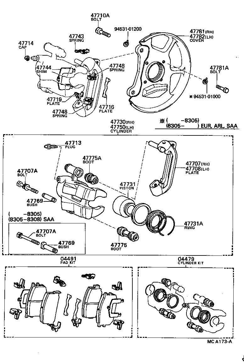 04479-12060 CYLINDER KIT, DISC BRAKE, FRONT product image
