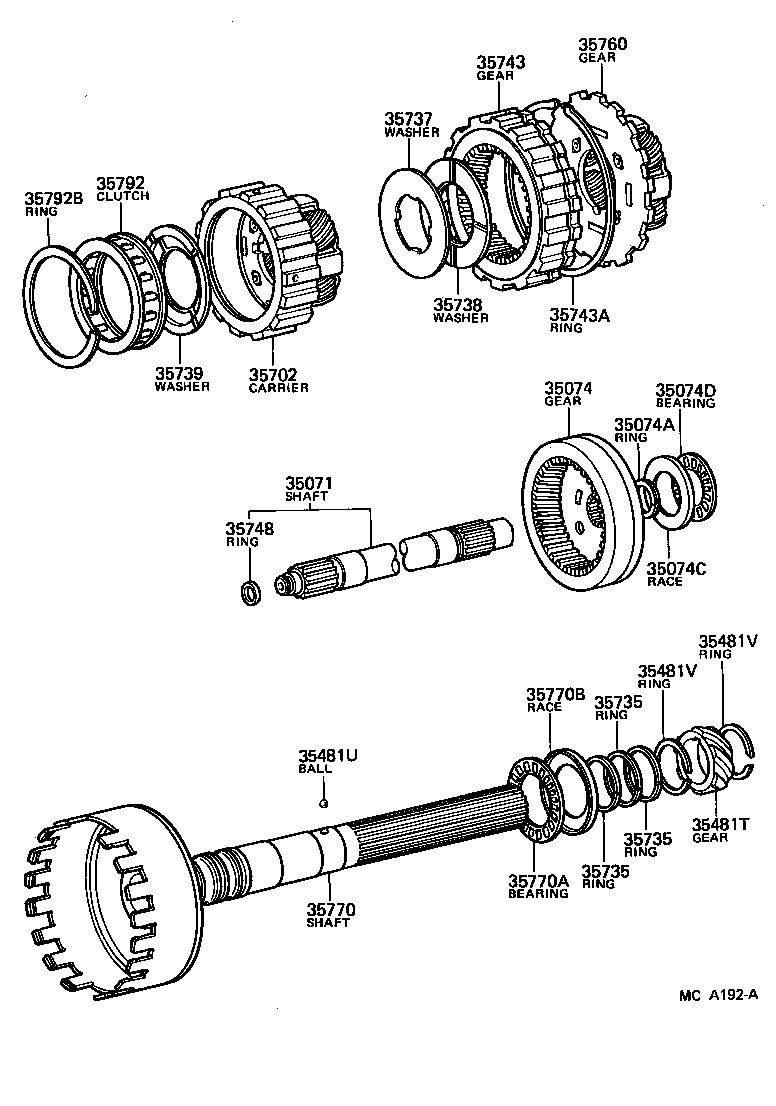 Toyota 35770-28010 SHAFT ASSY, OUTPUT
