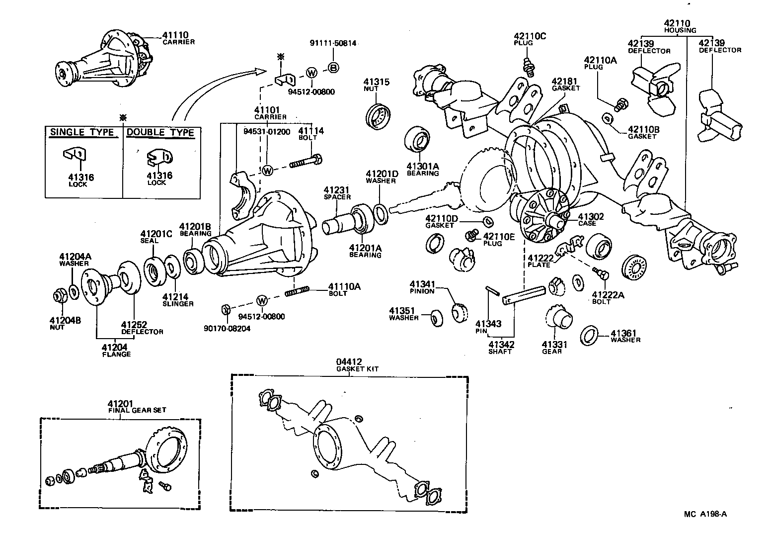 41110-28080 CARRIER ASSY, DIFFERENTIAL, REAR product image