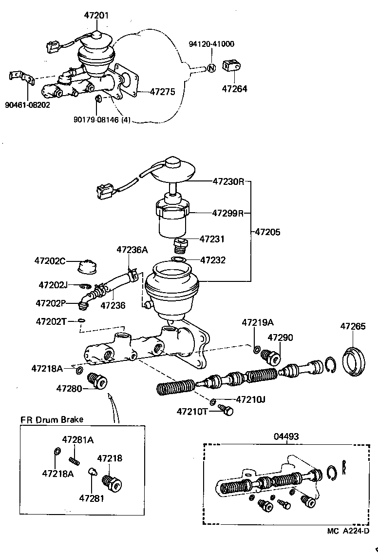 47201-30240 CYLINDER SUB-ASSY, BRAKE MASTER product image