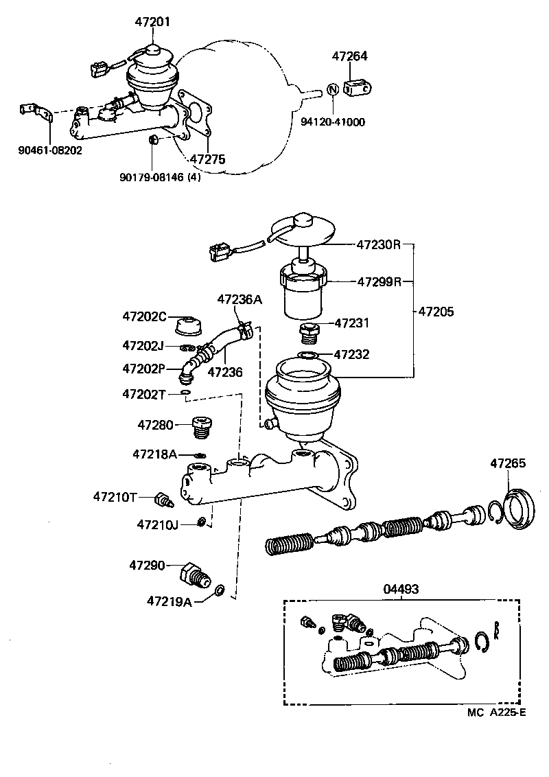 47201-30240 CYLINDER SUB-ASSY, BRAKE MASTER product image