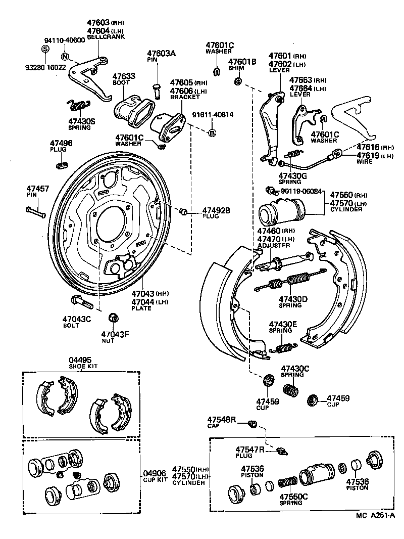 04497-30061 SHOE KIT, REAR BRAKE product image