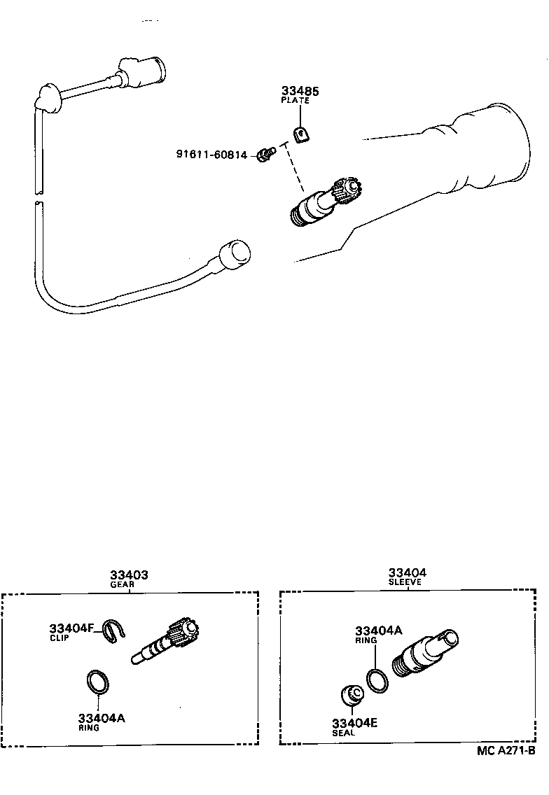 Toyota 33403-29225 GEAR SUB-ASSY, SPEEDOMETER DRIVEN (MTM)