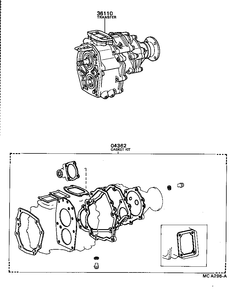 04362-35012 GASKET KIT, TRANSFER OVERHAUL product image