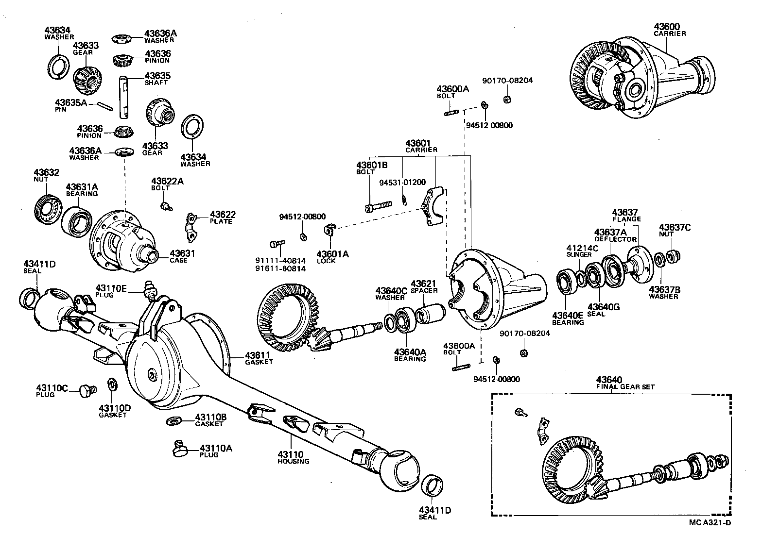 41201-39735 FINAL GEAR SET, FRONT AXLE DIFFERENTIAL product image