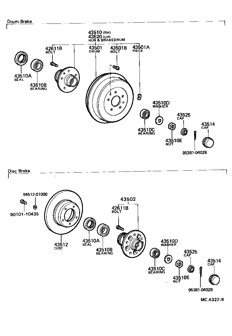 43502-60030 HUB SUB-ASSY, FRONT AXLE product image
