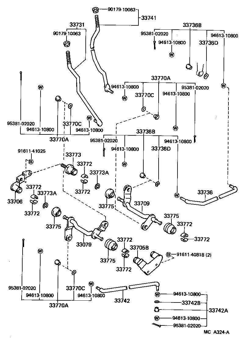 33513-30100 SHAFT, CONTROL SHAFT BRACKET, UPPER product image