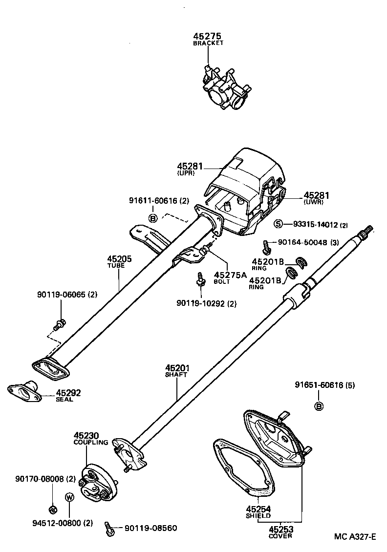 45201-35200 SHAFT SUB-ASSY, STEERING INTERMEDIATE product image