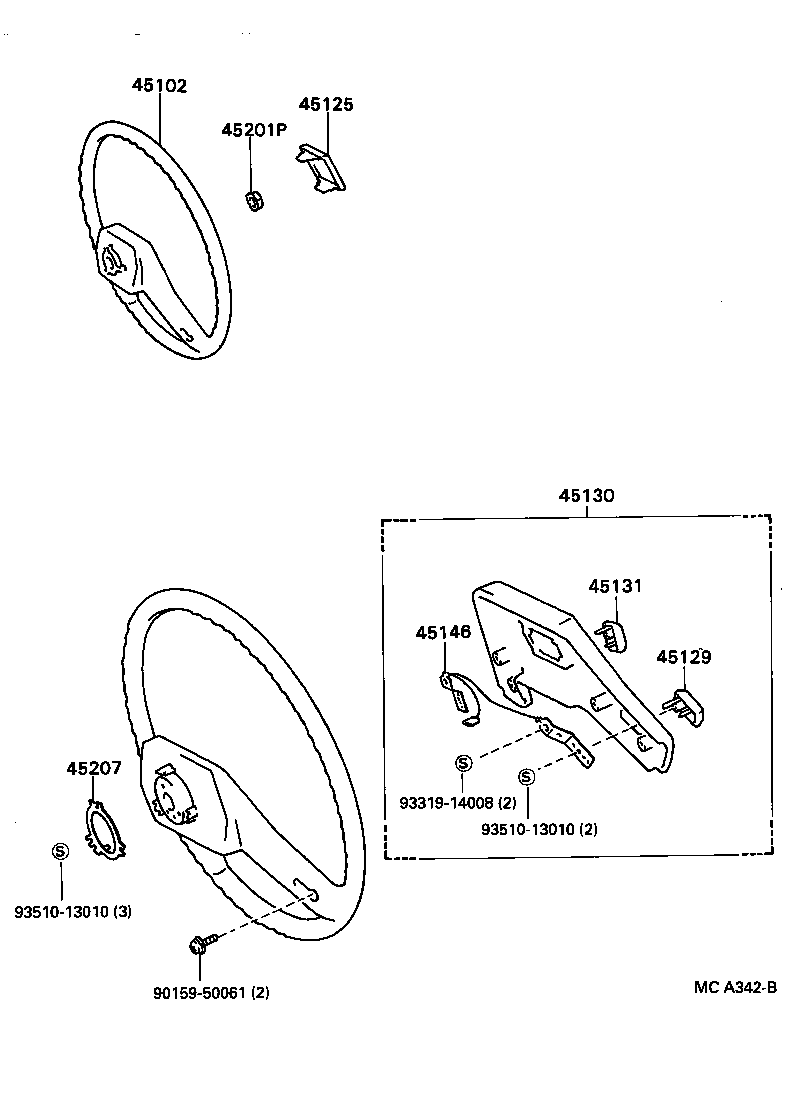 45100-35220 WHEEL SUB-ASSY, STEERING product image