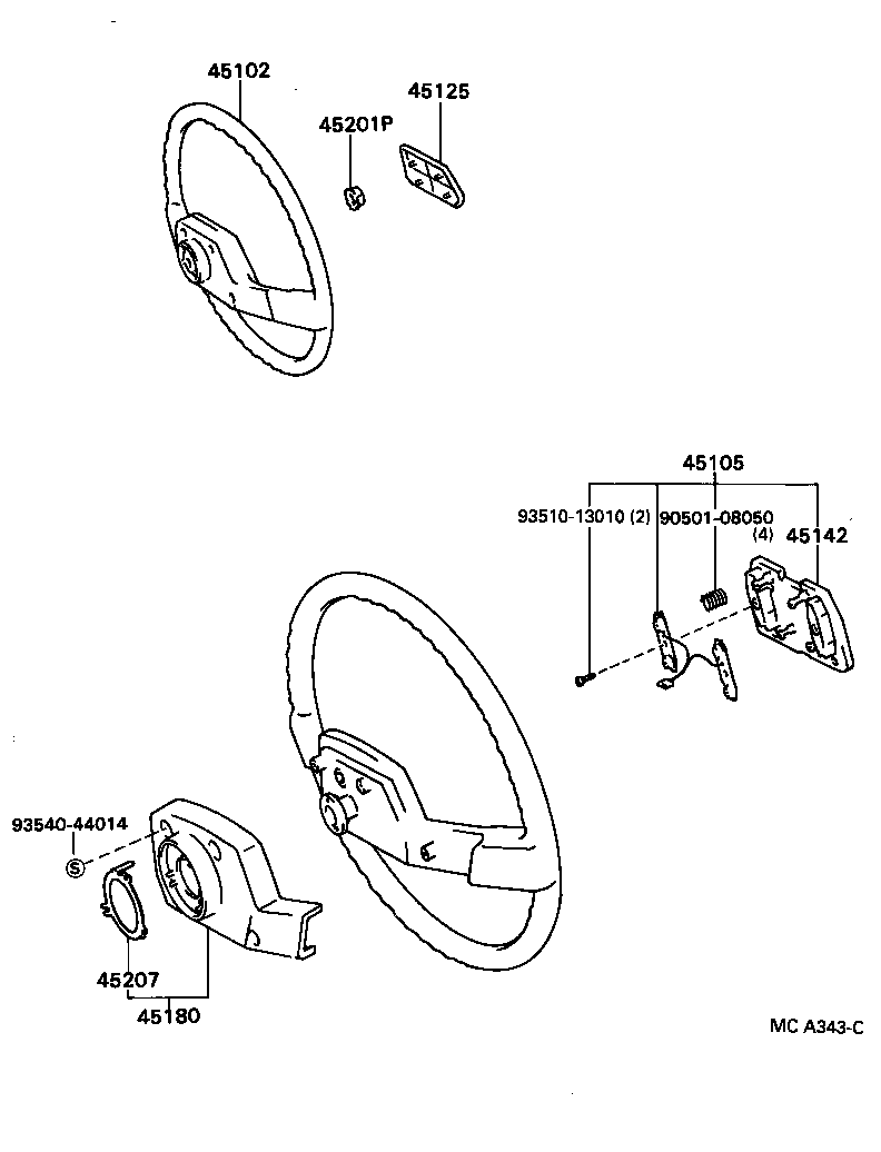 45100-35220 WHEEL SUB-ASSY, STEERING product image