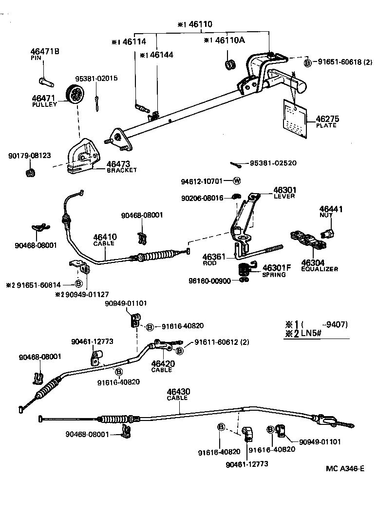 46430-35210 CABLE ASSY, PARKING BRAKE, NO.3 product image