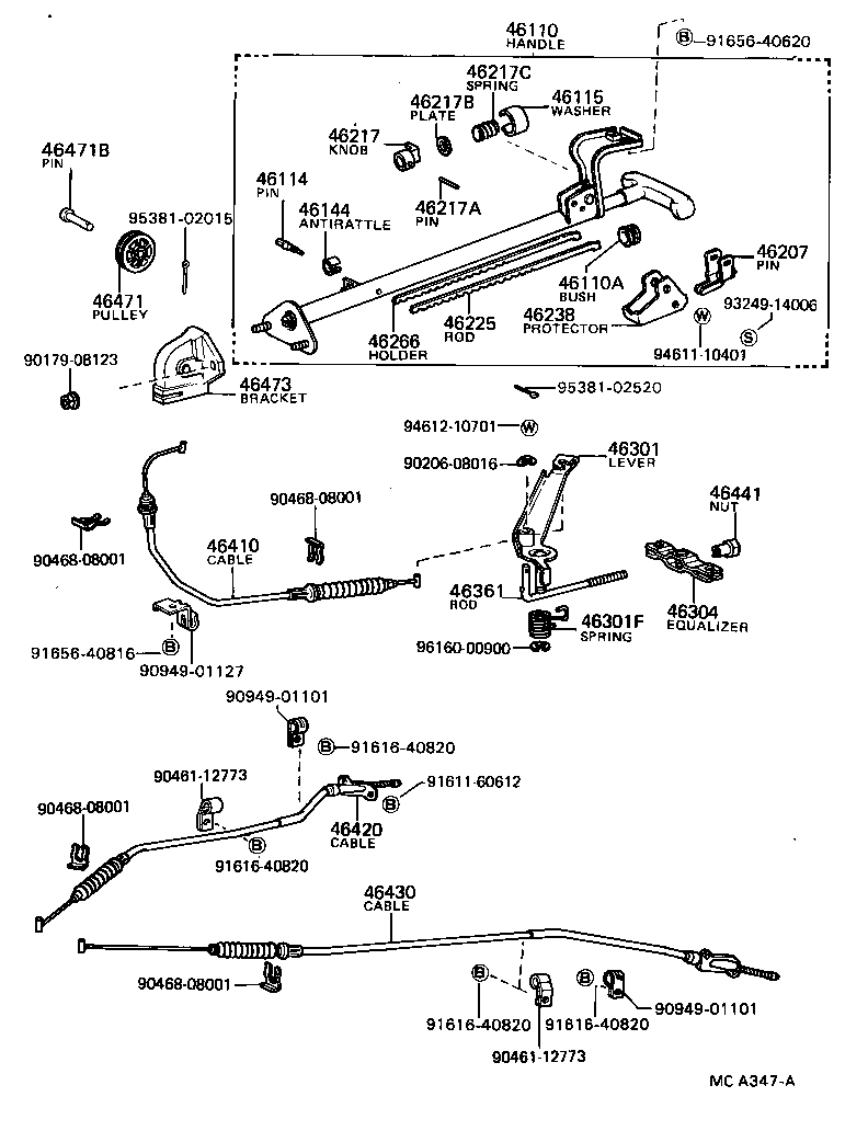 46430-35210 CABLE ASSY, PARKING BRAKE, NO.3 product image