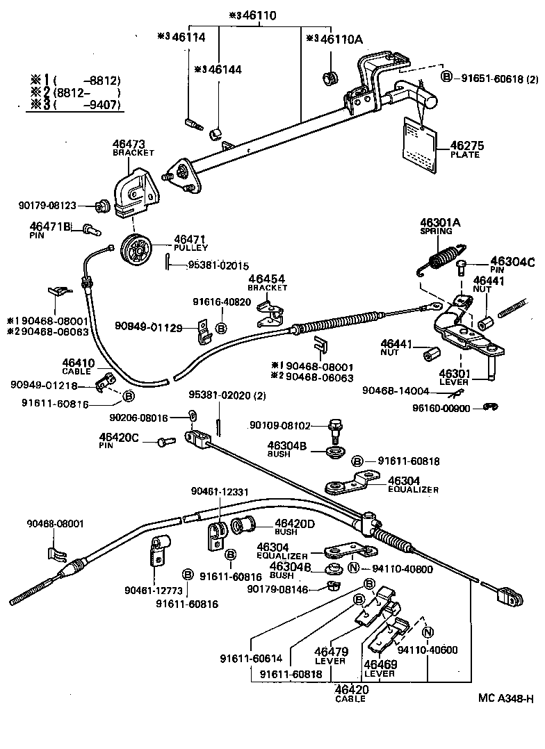 46430-35210 CABLE ASSY, PARKING BRAKE, NO.3 product image