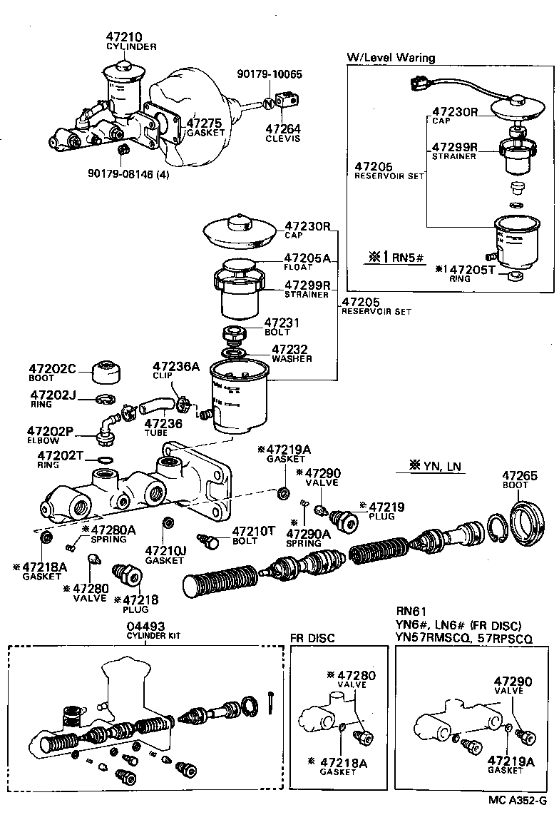 47201-35530 CYLINDER ASSY, MASTER, W/O BOOSTER product image