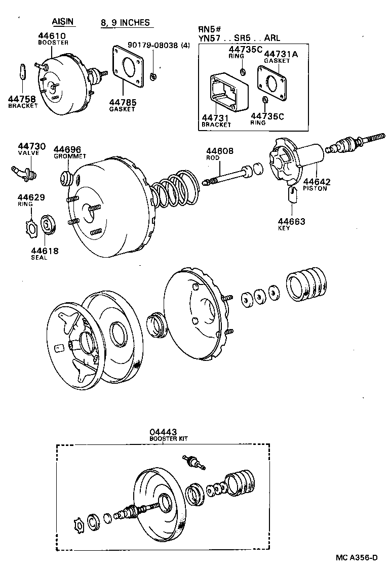 44610-35510 BOOSTER ASSY, BRAKE product image