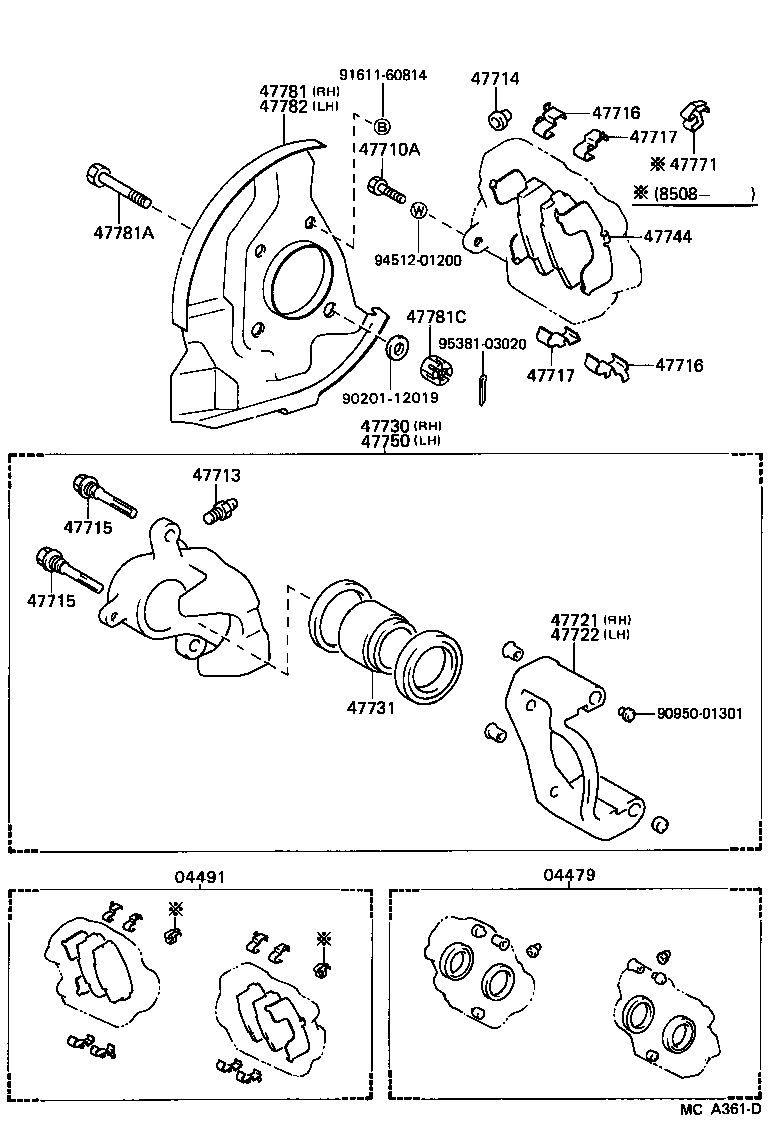 Toyota 47721-35010 MOUNTING, FRONT DISC BRAKE CYLINDER, RH