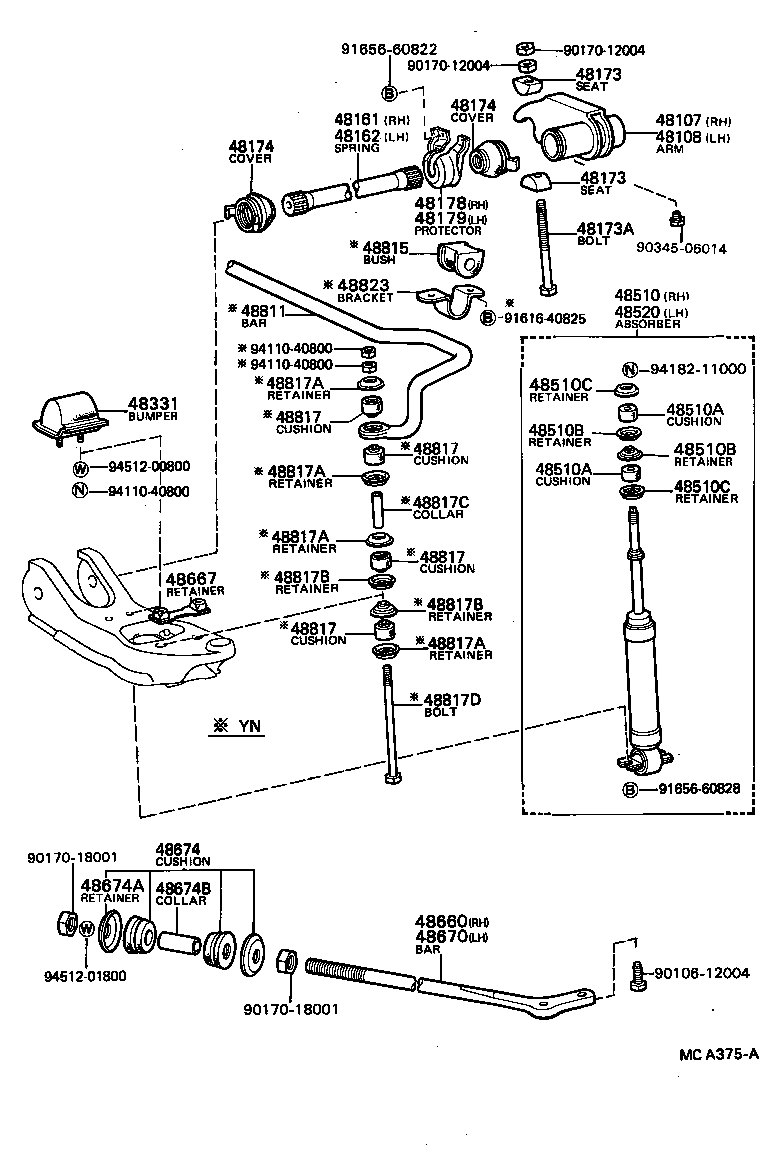 48161-35050 SPRING, TORSION BAR, RH product image