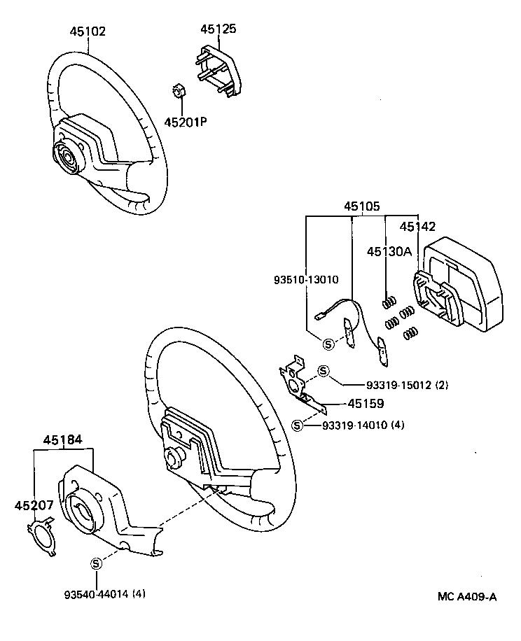 45100-35220 WHEEL SUB-ASSY, STEERING product image