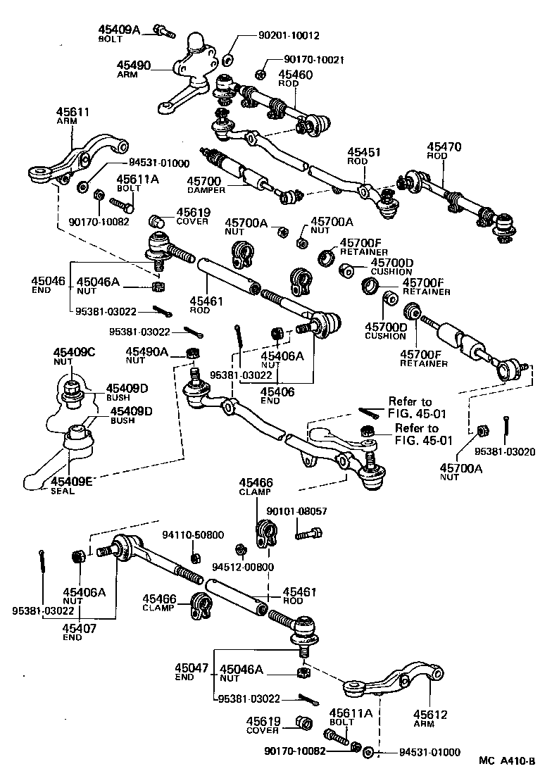 Toyota 45046-39175 END SUB-ASSY, TIE ROD, RH
