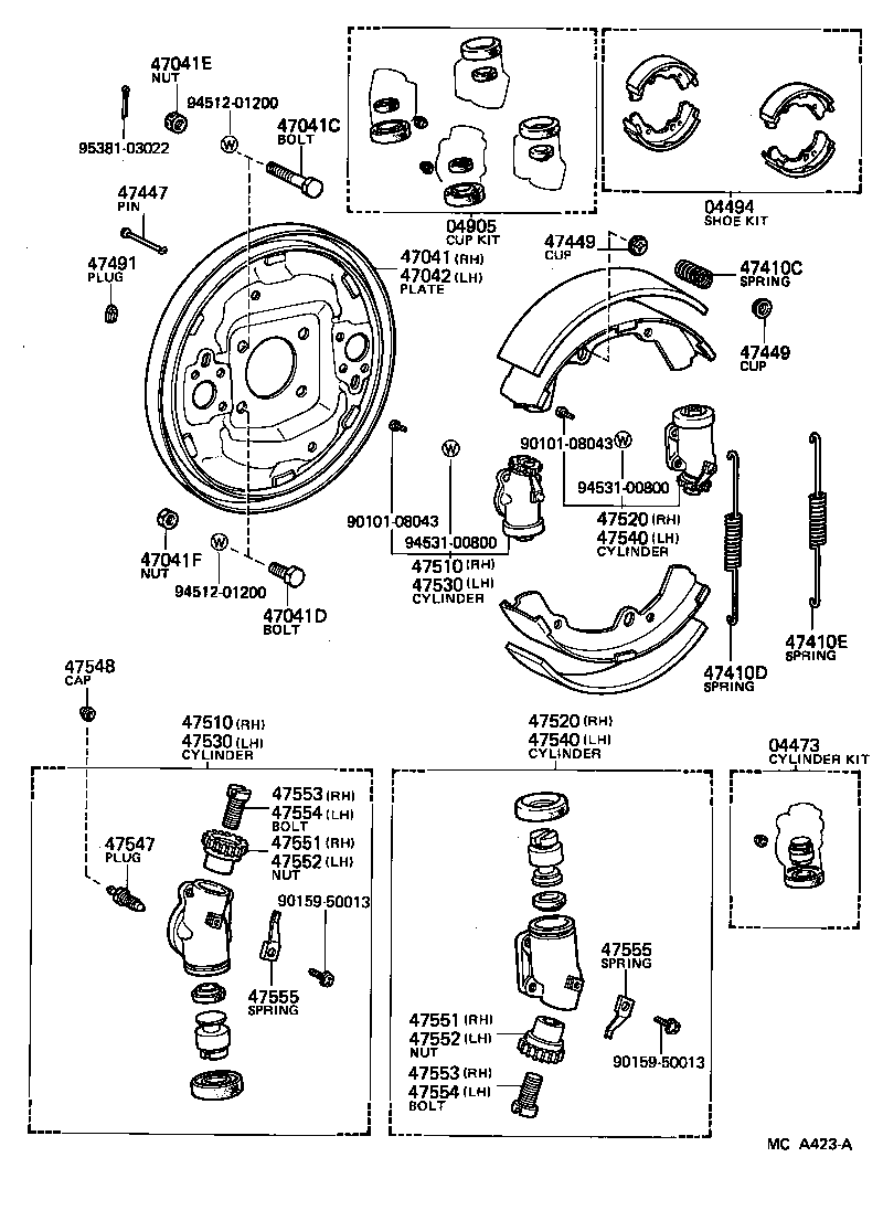 47041-30090 PLATE SUB-ASSY, BRAKE BACKING, FRONT RH product image