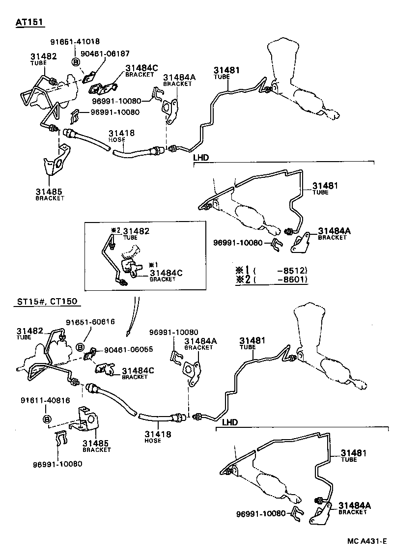 31481-20210 TUBE, CLUTCH MASTER CYLINDER TO FLEXIBLE HOSE product image