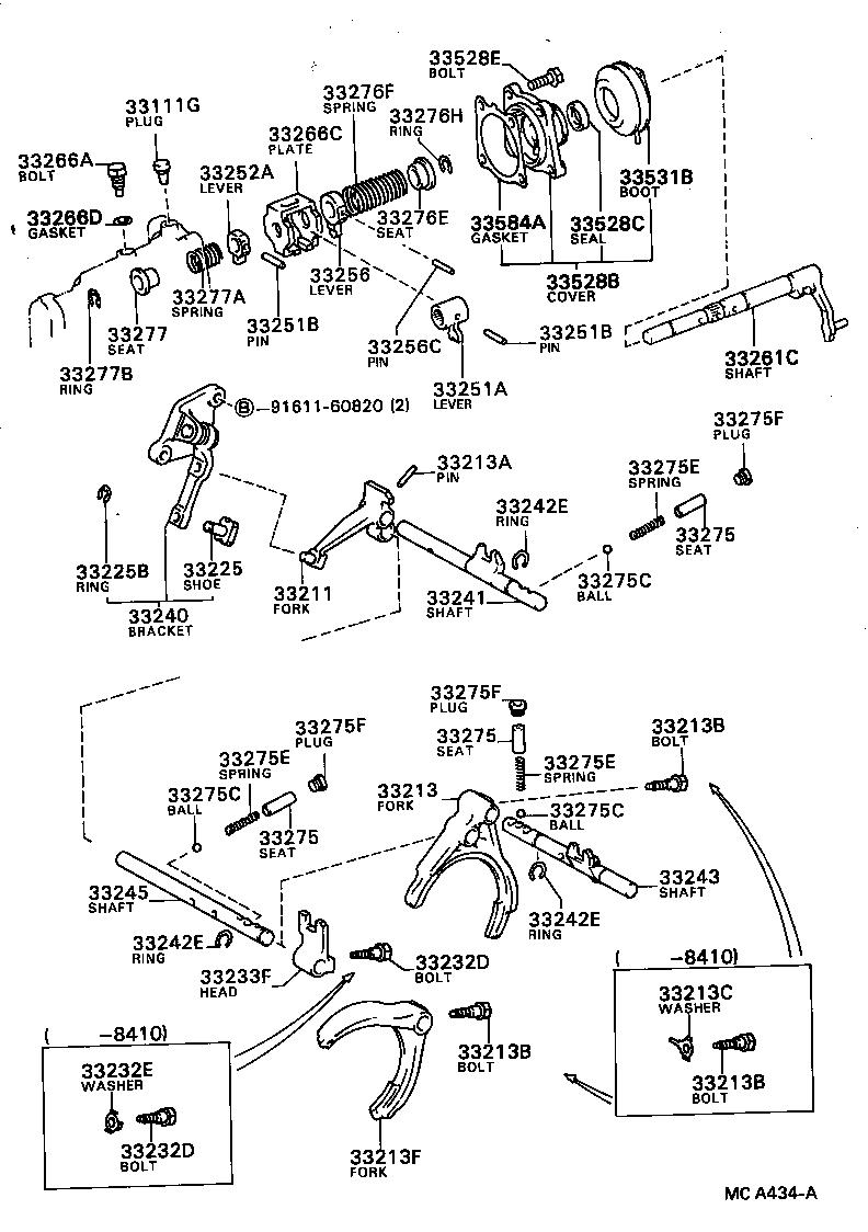 33261-32011 SHAFT, SHIFT & SELECT LEVER product image