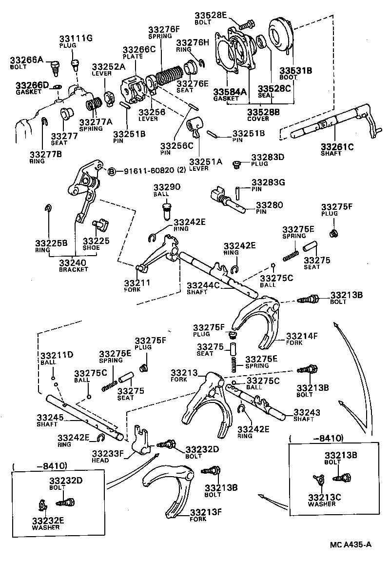 33261-32011 SHAFT, SHIFT & SELECT LEVER product image