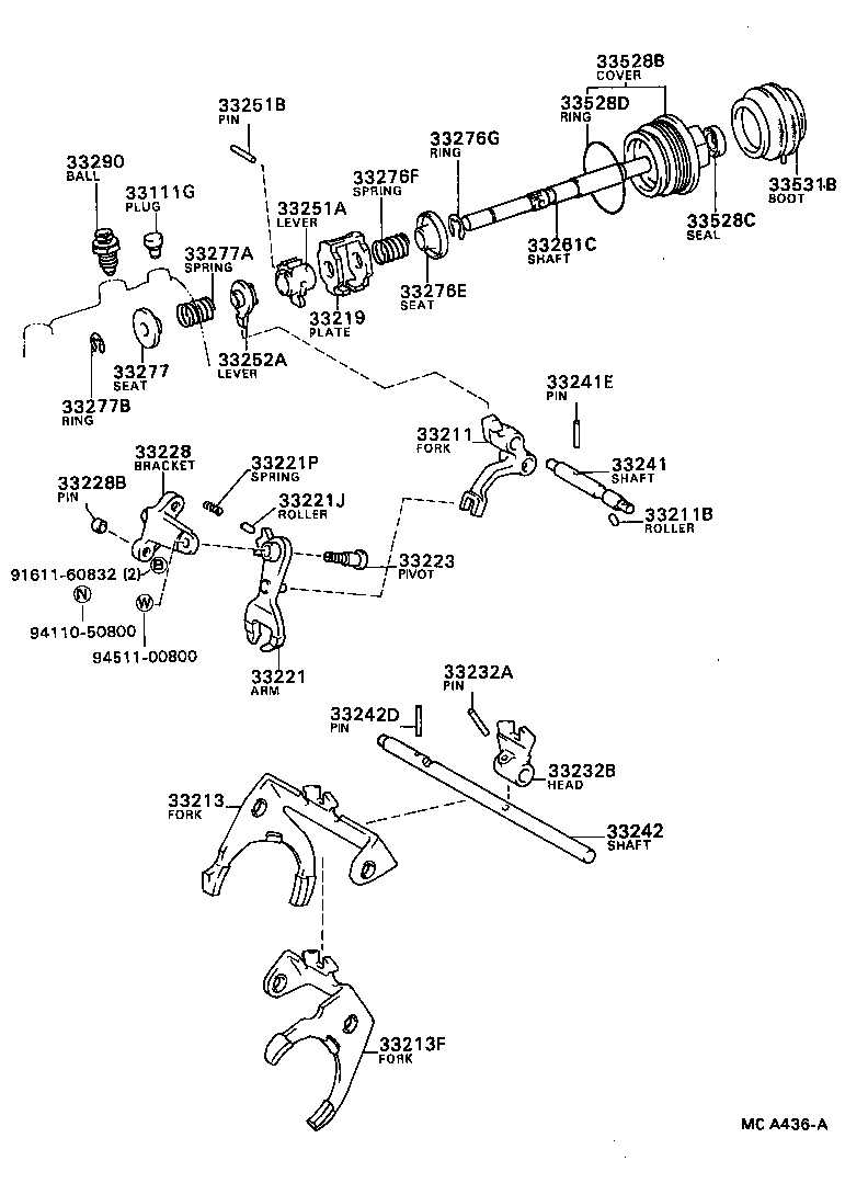 33261-32011 SHAFT, SHIFT & SELECT LEVER product image