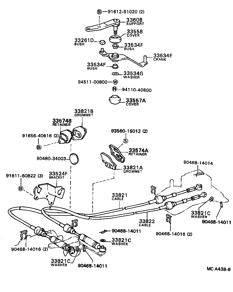33054-20030 LEVER SUB-ASSY, SHIFT, NO.2(FOR FLOOR SHIFT) product image