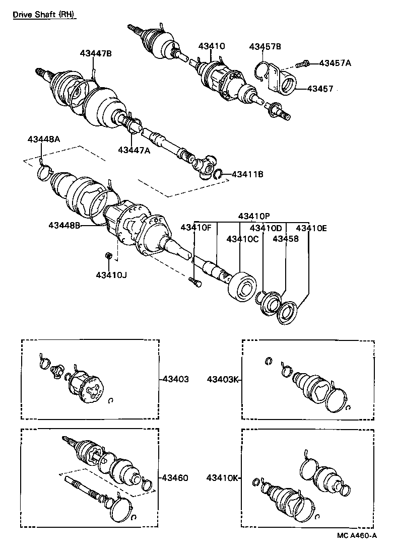 43403-39015 JOINT SET, FRONT AXLE INBOARD, RH product image