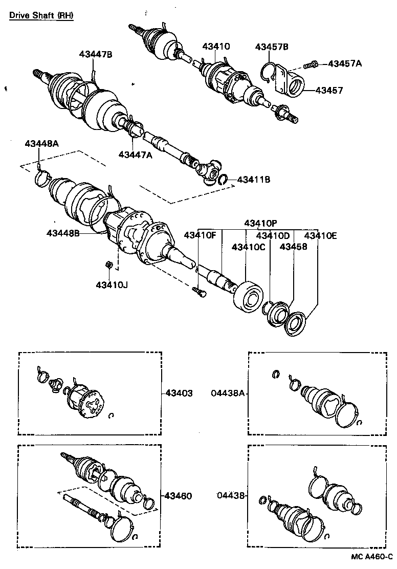 43049-20020 SHAFT SUB-ASSY, FRONT DRIVE, RH product image