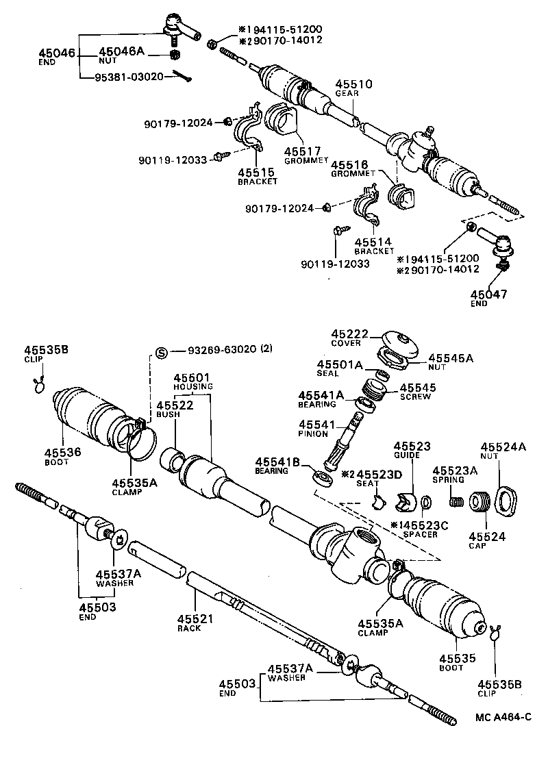 44203-20030 HOUSING, POWER STEERING RACK product image