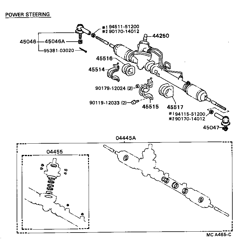 44203-20030 HOUSING, POWER STEERING RACK product image
