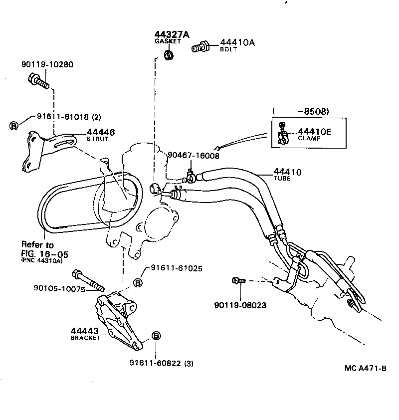 44348-20050 HOSE, OIL RESERVOIR TO PUMP, NO.1 product image