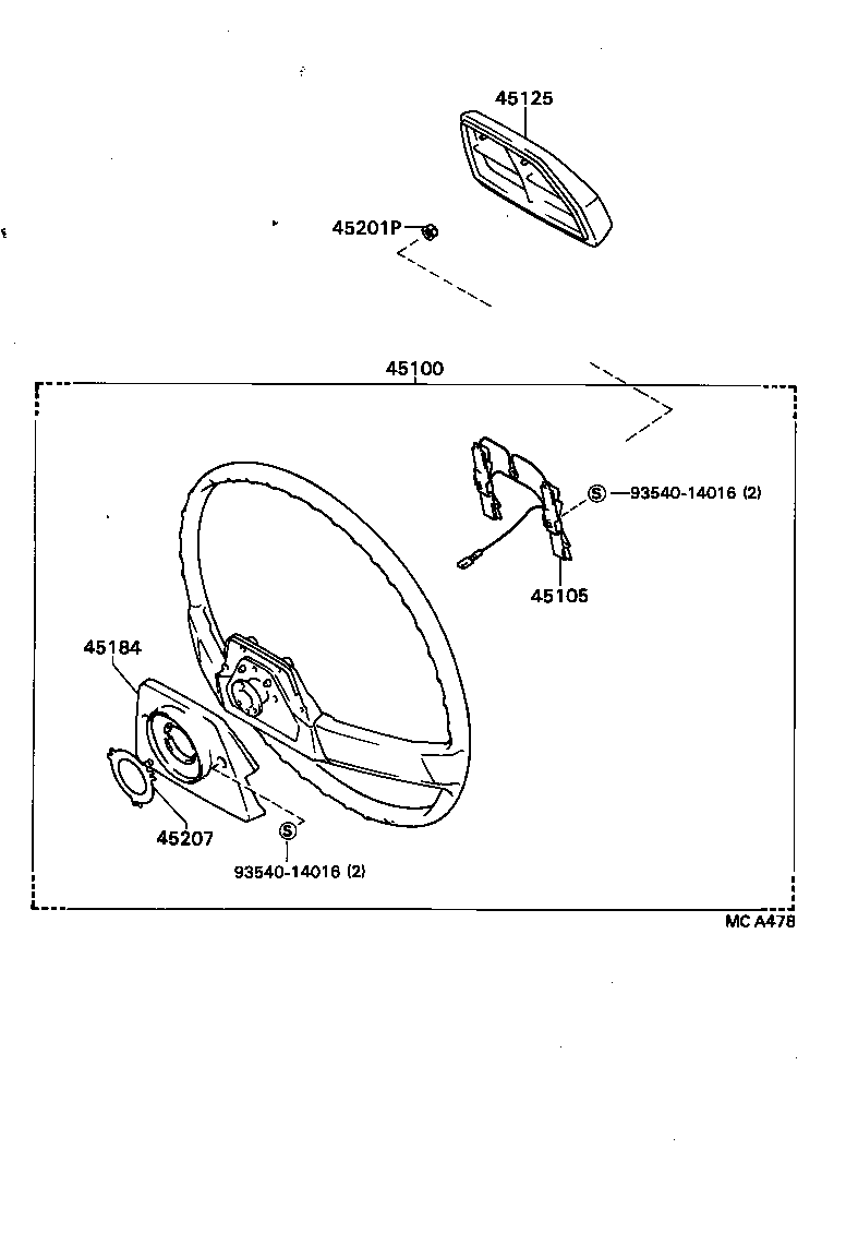 45105-20100 PLATE SUB-ASSY, HORN BUTTON CONTACT, NO.1 product image