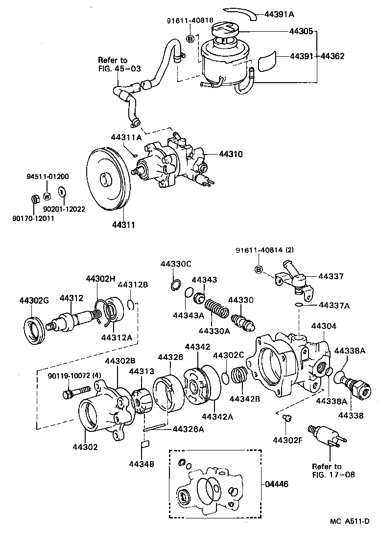 Toyota 44360-28051 RESERVOIR, OIL(FOR VANE PUMP)