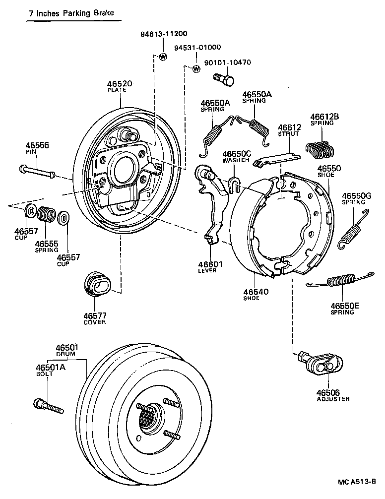 46451-36030 BRACKET, CABLE SUPPORT product image