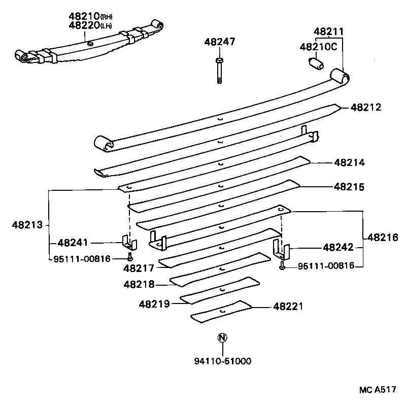 48405-36010 BRACKET SUB-ASSY, REAR SPRING, REAR RH product image
