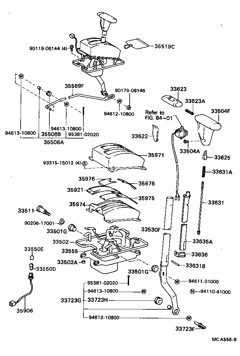 33503-16110 LEVER ASSY, SHIFT (FOR FLOOR SHIFT) product image