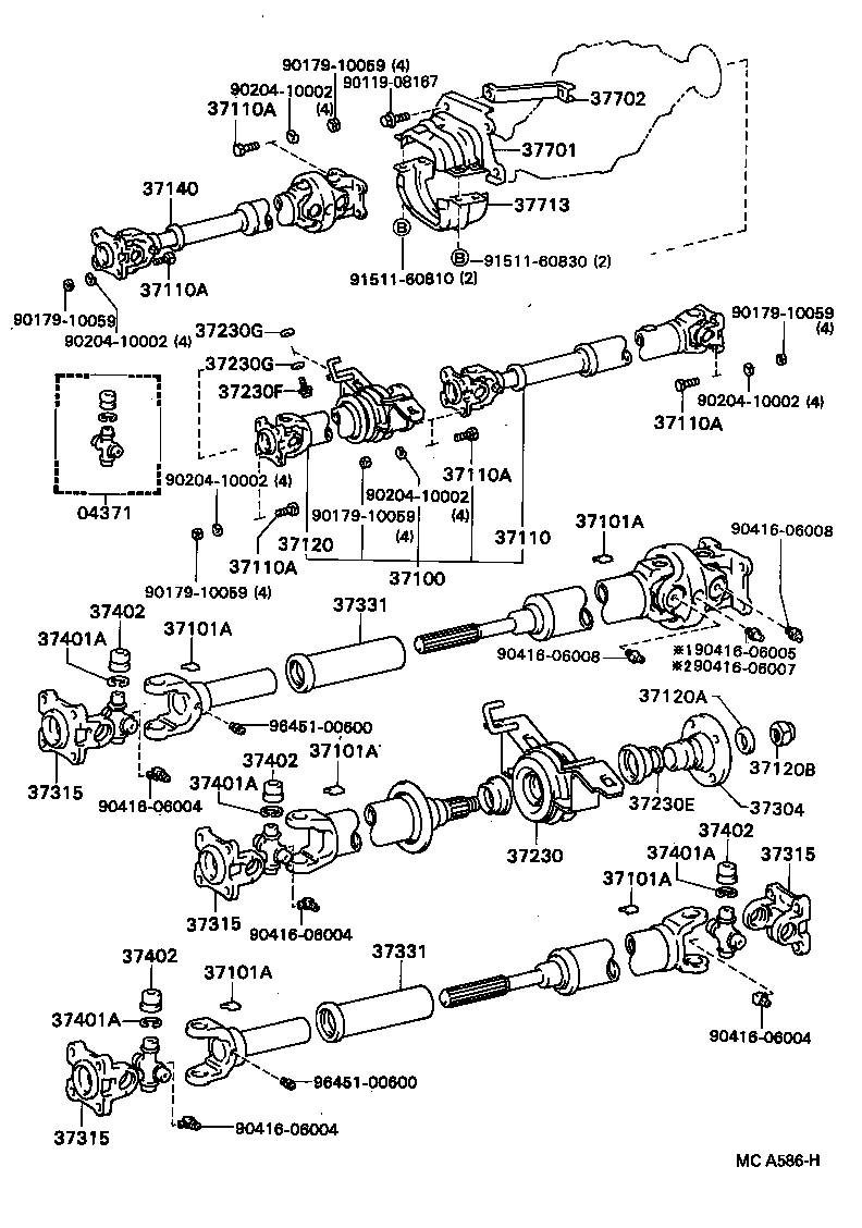 37100-35500 SHAFT ASSY, PROPELLER W/CENTER BEARING product image