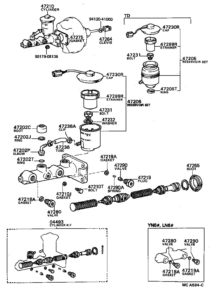 47202-35160 RESERVOIR SET, BRAKE MASTER CYLINDER(FOR REAR SIDE) product image