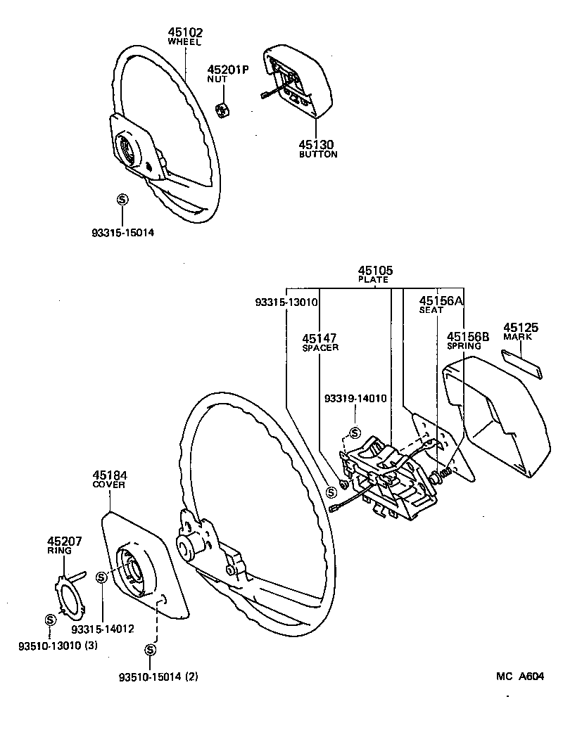 45100-35250 WHEEL SUB-ASSY, STEERING product image
