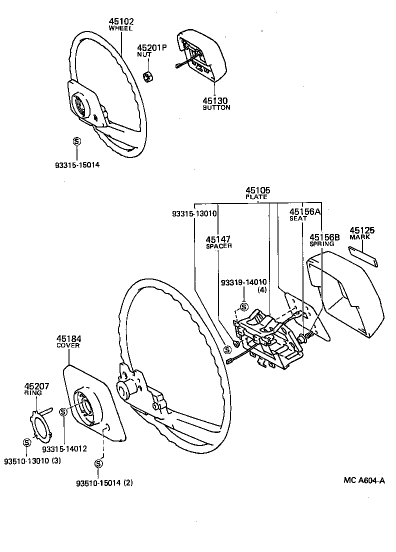 45100-35220 WHEEL SUB-ASSY, STEERING product image