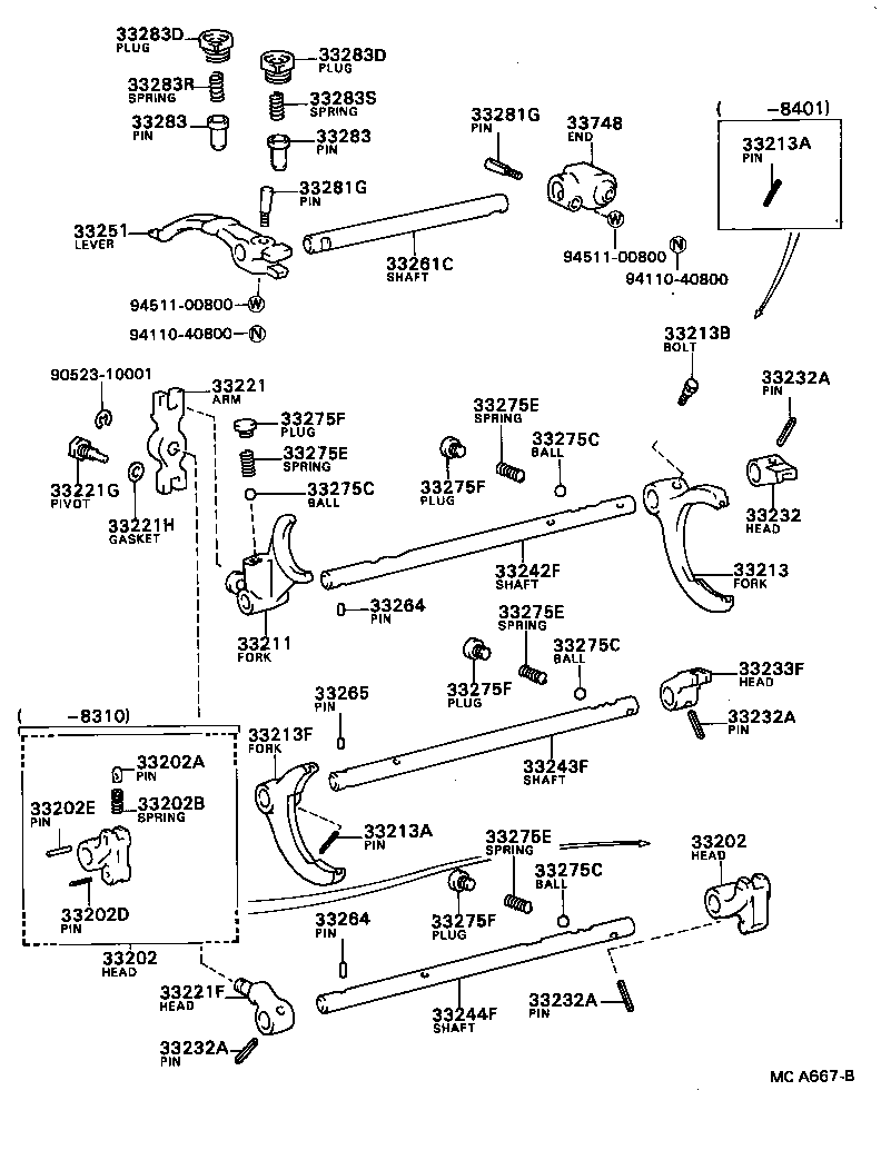 33244-16040 SHAFT,5TH & REVERSE SHIFT product image