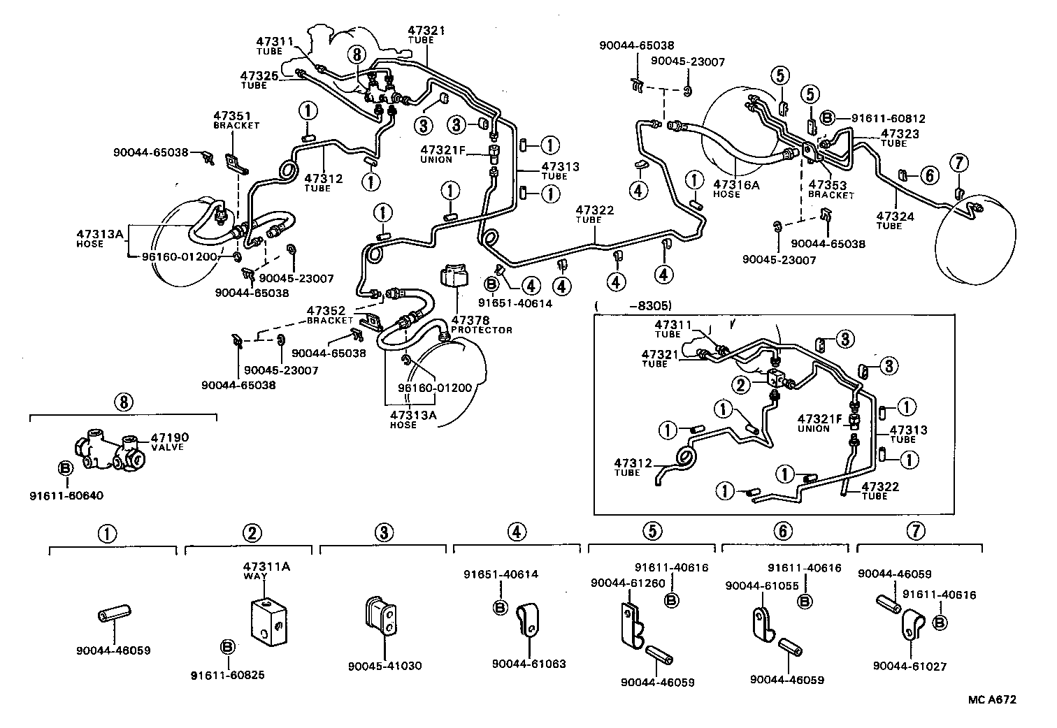 47312-87608 TUBE, REAR BRAKE, NO.1 product image