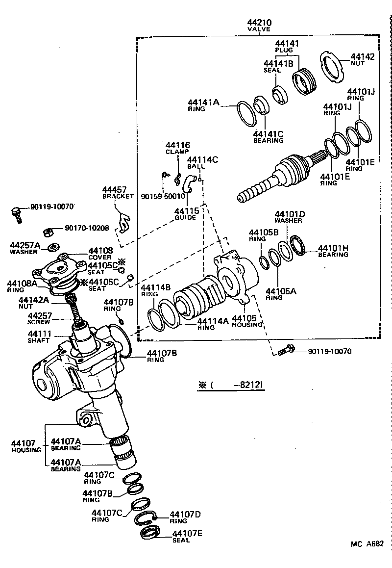 45280-22191 BRACKET, STEERING COLUMN, UPPER product image