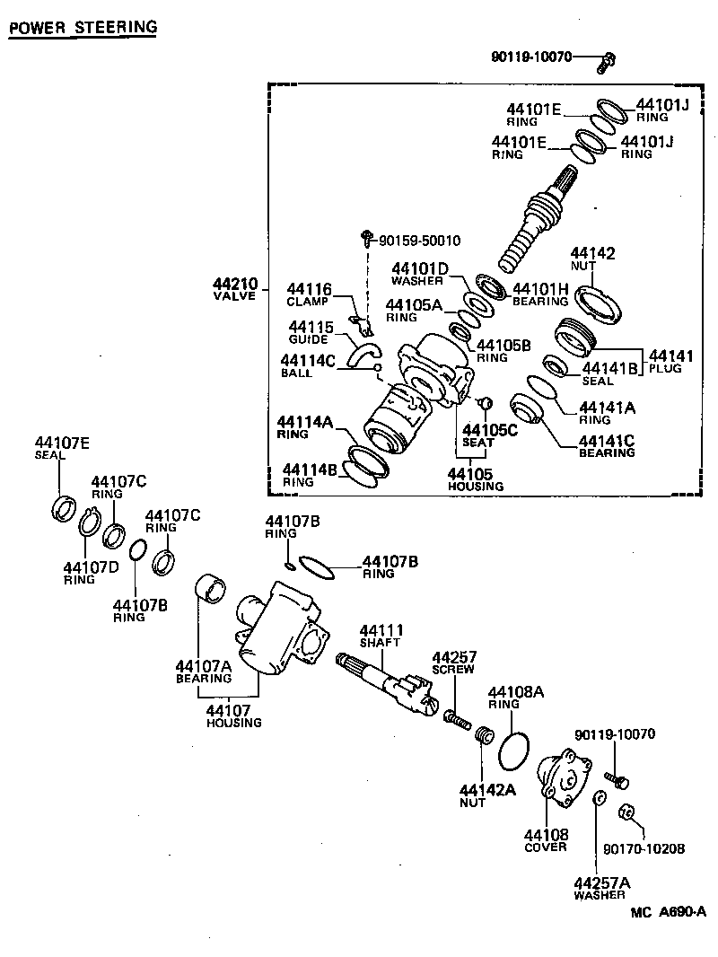 44107-25010 HOUSING SUB-ASSY, POWER STEERING GEAR product image
